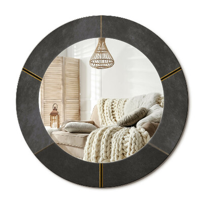 Oglinda perete decorativa rotunda Triunghiuri gri