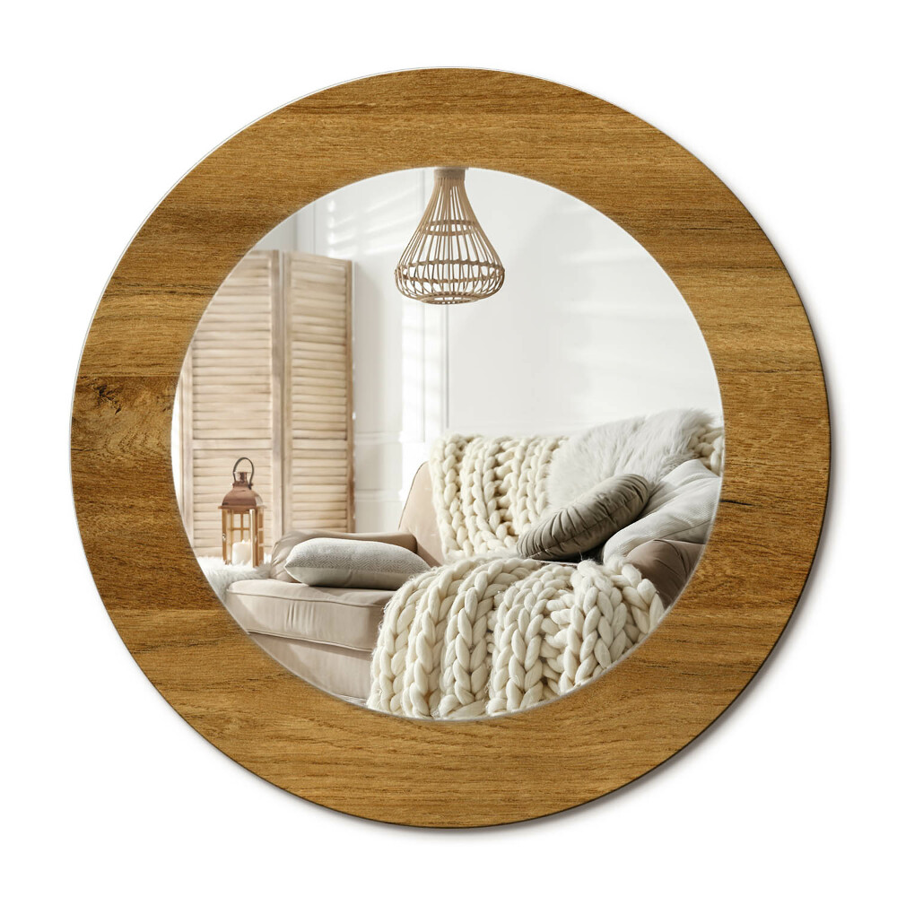 Decor oglinda rotunda Stejar rustic
