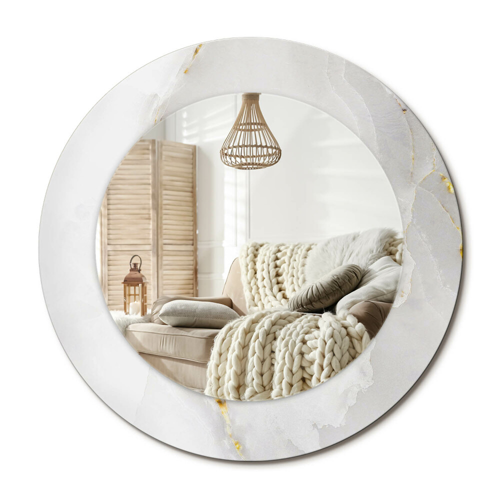 Oglinda rotunda cu rama imprimata Marmură lucioasă