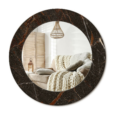 Oglinda rotunda imprimata Marmură maro