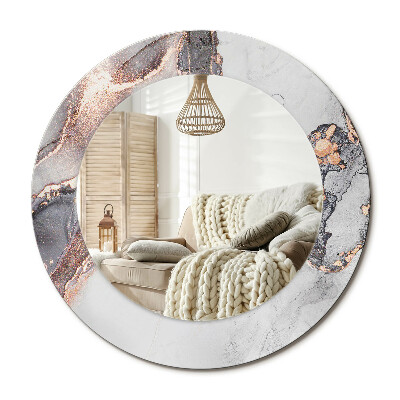 Oglinda rotunda cu rama imprimata Marmură abstractă