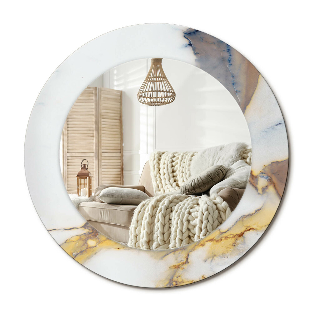 Oglinda rotunda cu rama imprimata Marmură albă