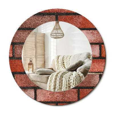 Decor oglinda rotunda Cărămidă roșie
