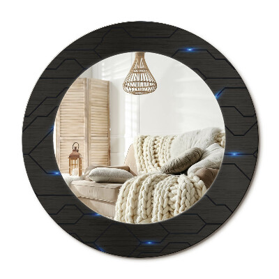 Oglinda rotunda imprimata Abstracție futuristă