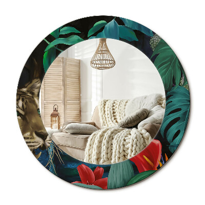 Decor oglinda rotunda Junglă vintage