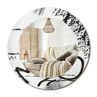 Decor oglinda rotunda Model de graffiti