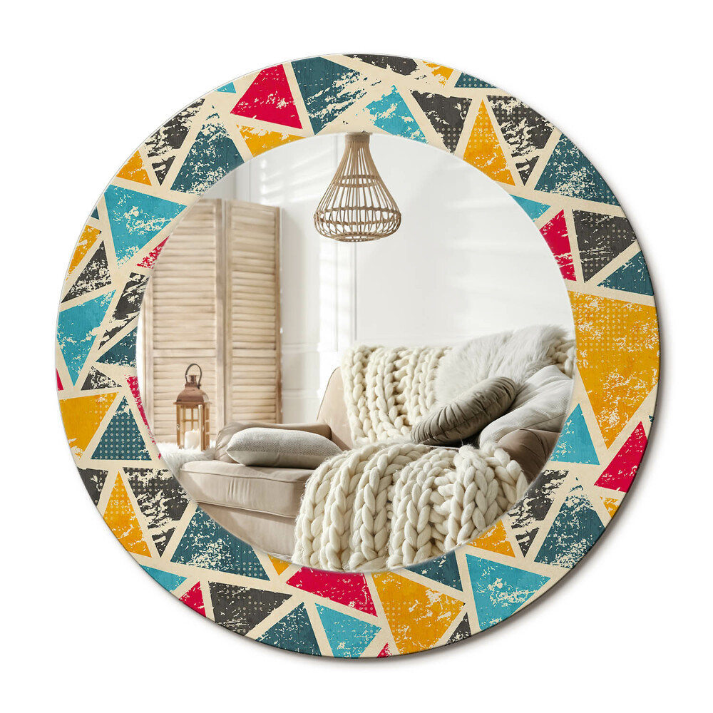 Oglinda rotunda imprimata Compoziție retro