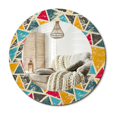 Oglinda rotunda imprimata Compoziție retro