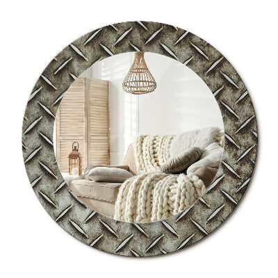 Decor oglinda rotunda Textură de oțel