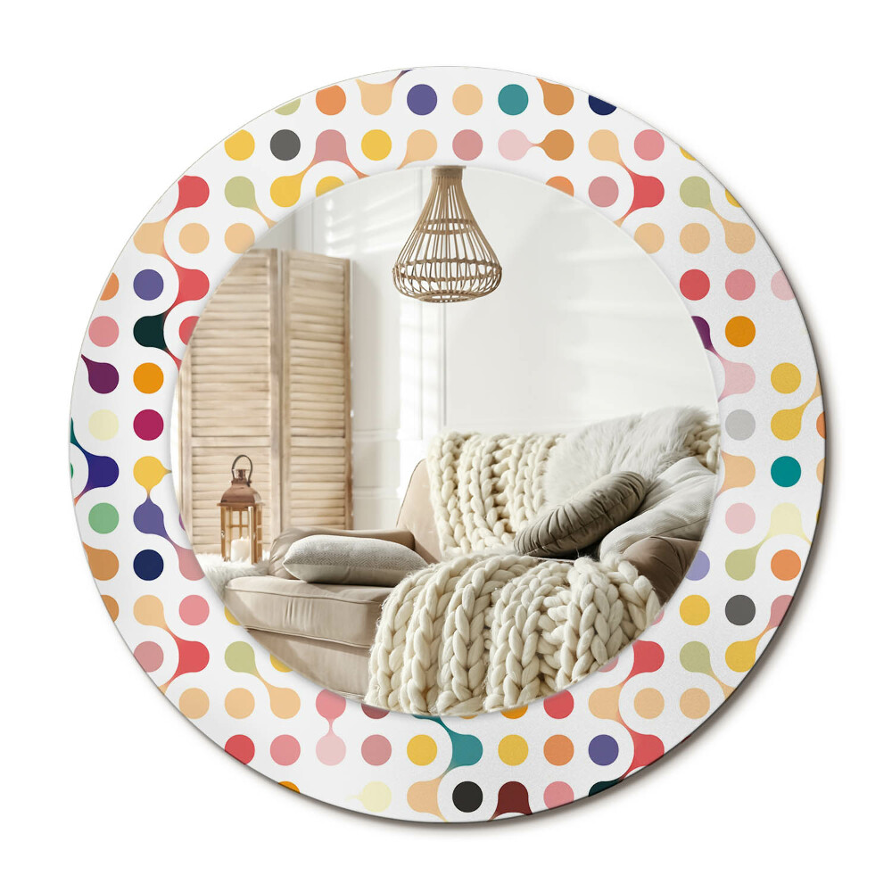 Decor oglinda rotunda Puncte pop art