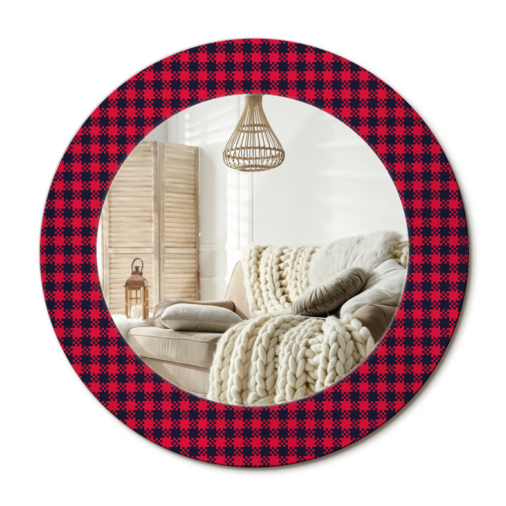 Oglinda perete decorativa rotunda Carouri roșii