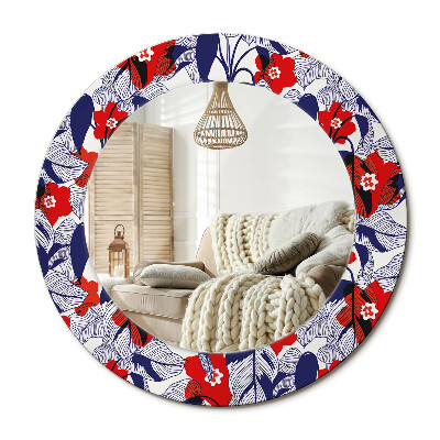 Oglinda perete decorativa rotunda Filodendroni