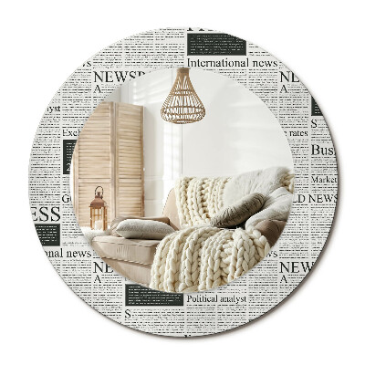 Oglinda rotunda imprimata Ziare