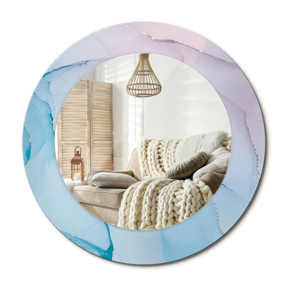 Decor oglinda rotunda Stil de marmură