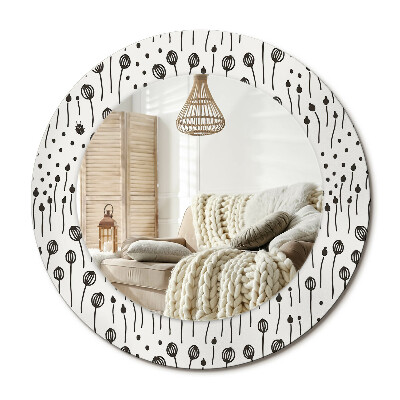Oglinda perete decorativa rotunda Desen cu flori