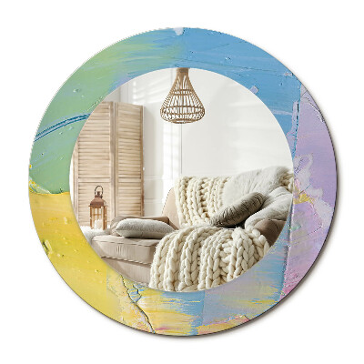 Oglinda rotunda imprimata Textură de vopsea în ulei