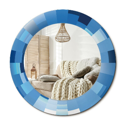 Oglinda rotunda imprimata Rezumat albastru