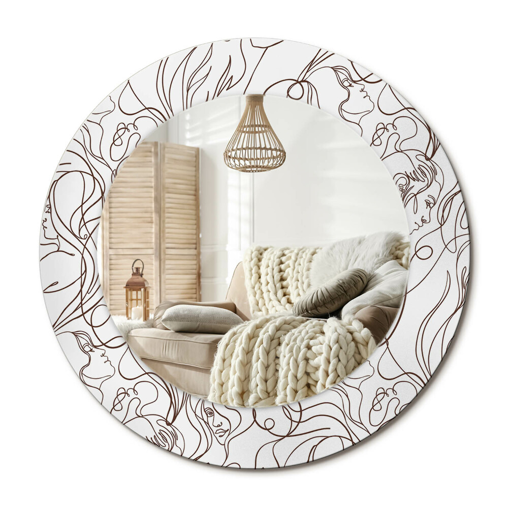 Decor oglinda rotunda Fețe din rânduri