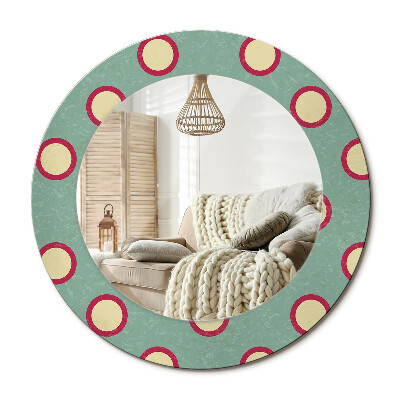 Oglinda rotunda cu rama imprimata Cercuri punctate