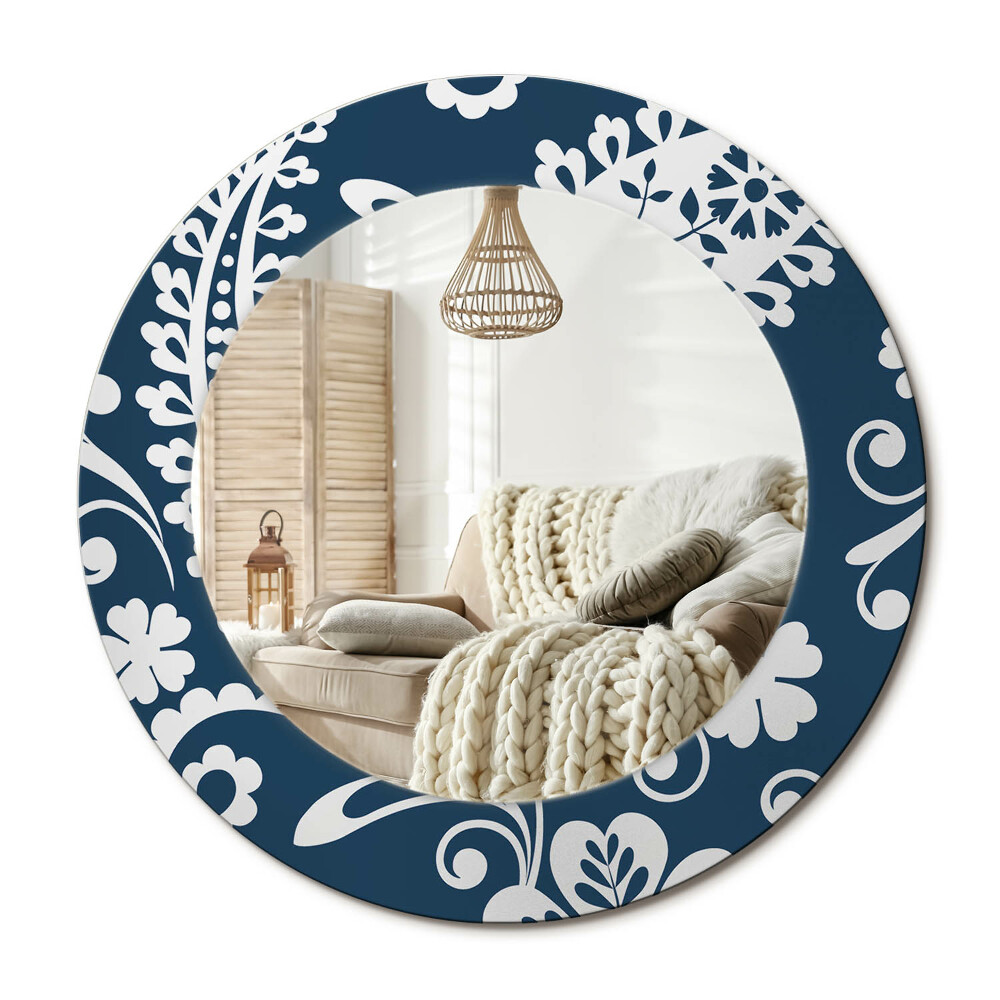 Decor oglinda rotunda Compoziție Paisley