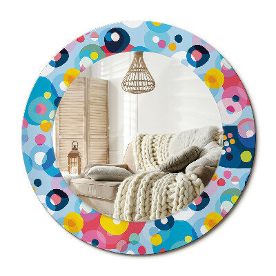 Oglinda perete decorativa rotunda Roți colorate