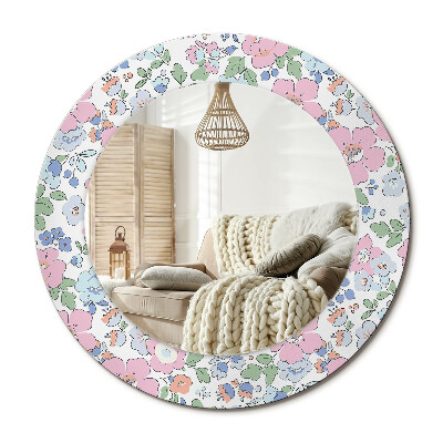 Decor oglinda rotunda Flori colorate