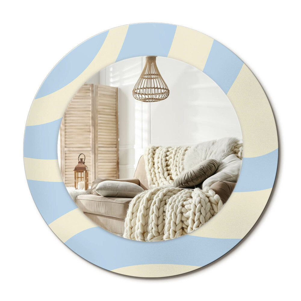 Oglinda rotunda imprimata Formă abstractă