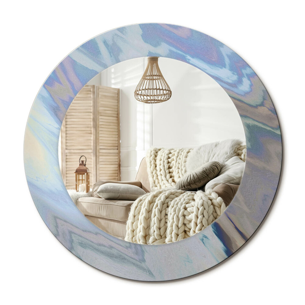 Decor oglinda rotunda Valuri abstracte