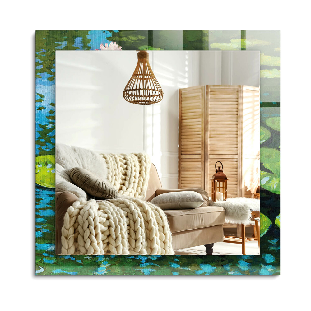Oglinda dreptunghiulară decor perete Iazul cu nuferi