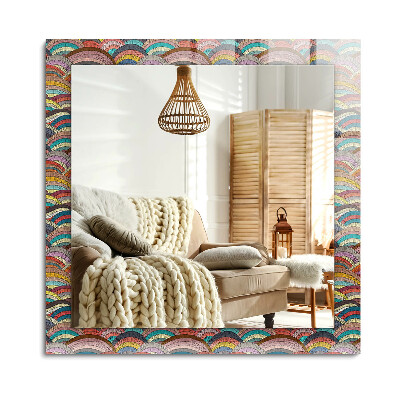 Oglinda dreptunghiulară decor perete Valuri colorate cu arcuri