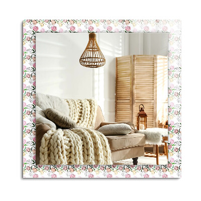 Oglinda dreptunghiulară imprimata Model floral