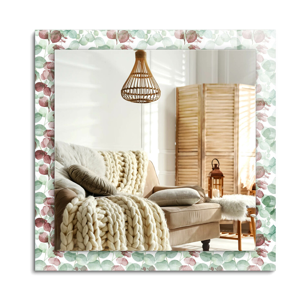 Oglinda dreptunghiulară imprimata Frunze de acuarelă