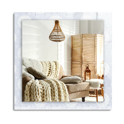 Oglinda dreptunghiulară rama cu imprimeu Flori de păpădie