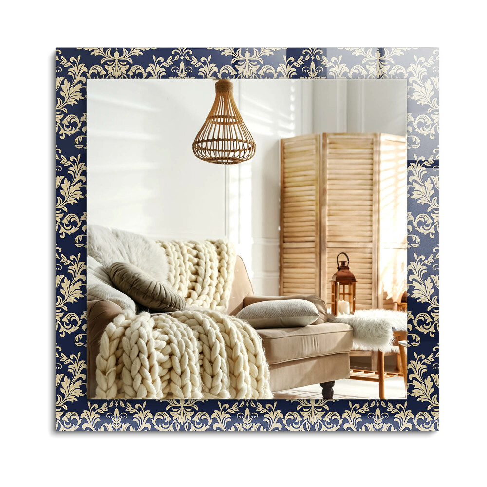 Oglinda cu decor dreptunghiulară Model de tapet victorian