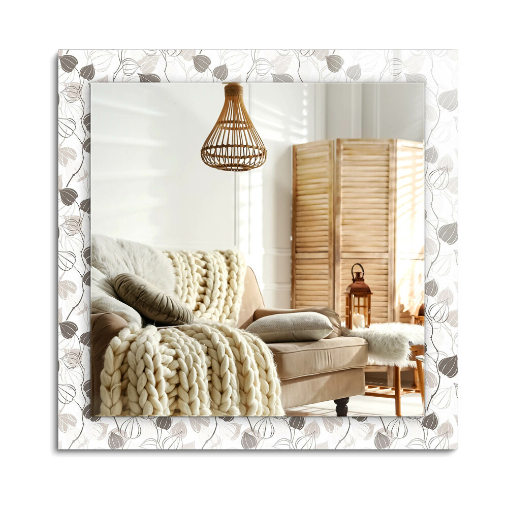 Oglinda dreptunghiulară imprimata Model de frunze