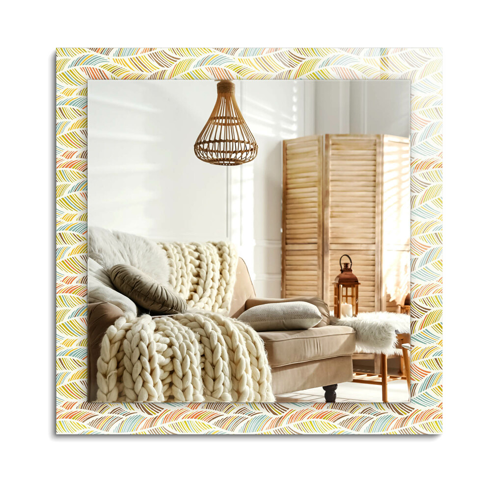 Oglinda cu decor dreptunghiulară Valuri colorate de frunze