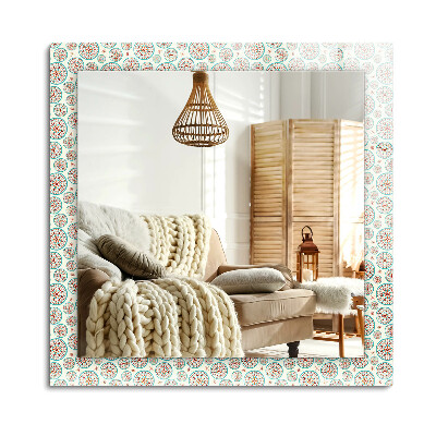 Oglinda dreptunghiulară rama cu imprimeu Model de cerc colorat