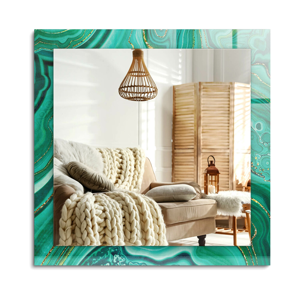 Oglinda dreptunghiulară rama cu imprimeu Textură verde abstractă