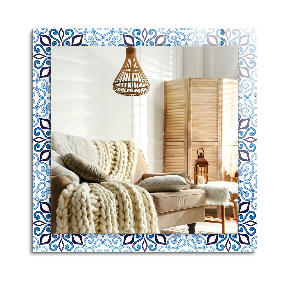 Oglinda dreptunghiulară decor perete Model ornamental albastru