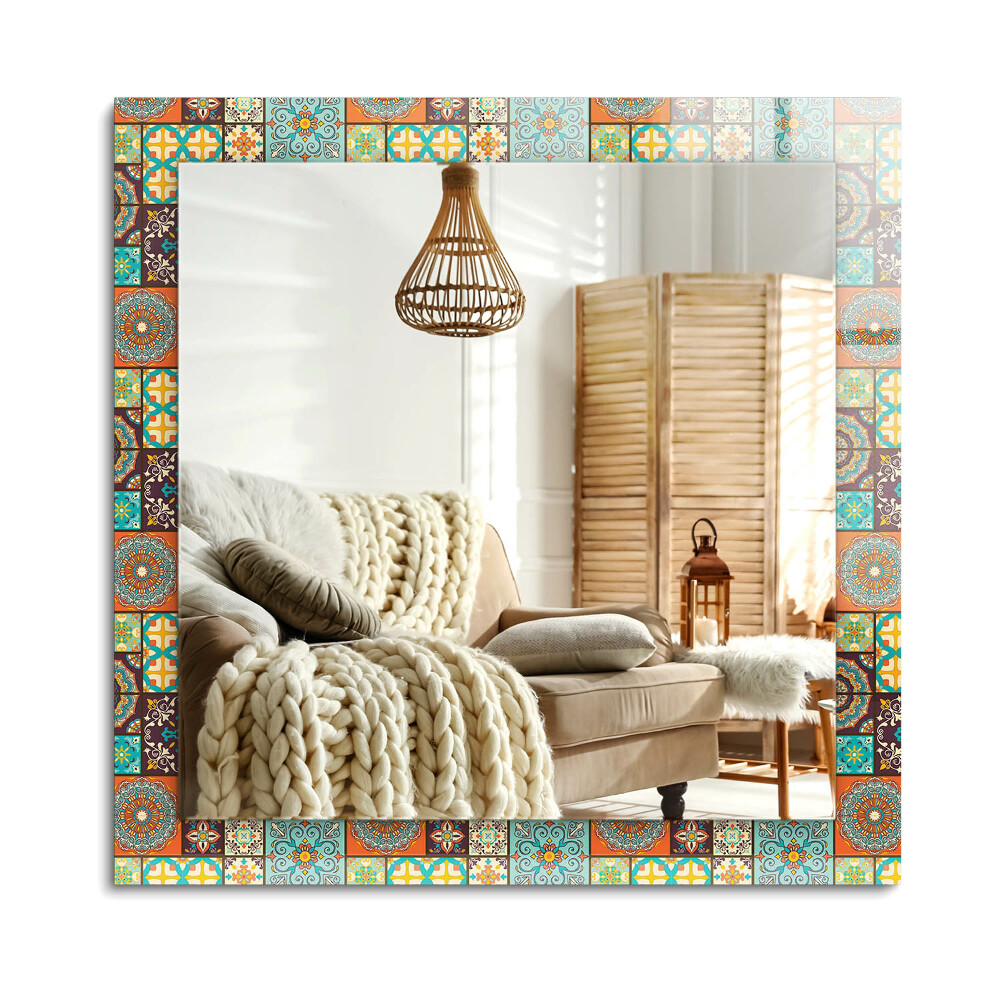 Oglinda dreptunghiulară imprimata Plăci de mozaic colorate