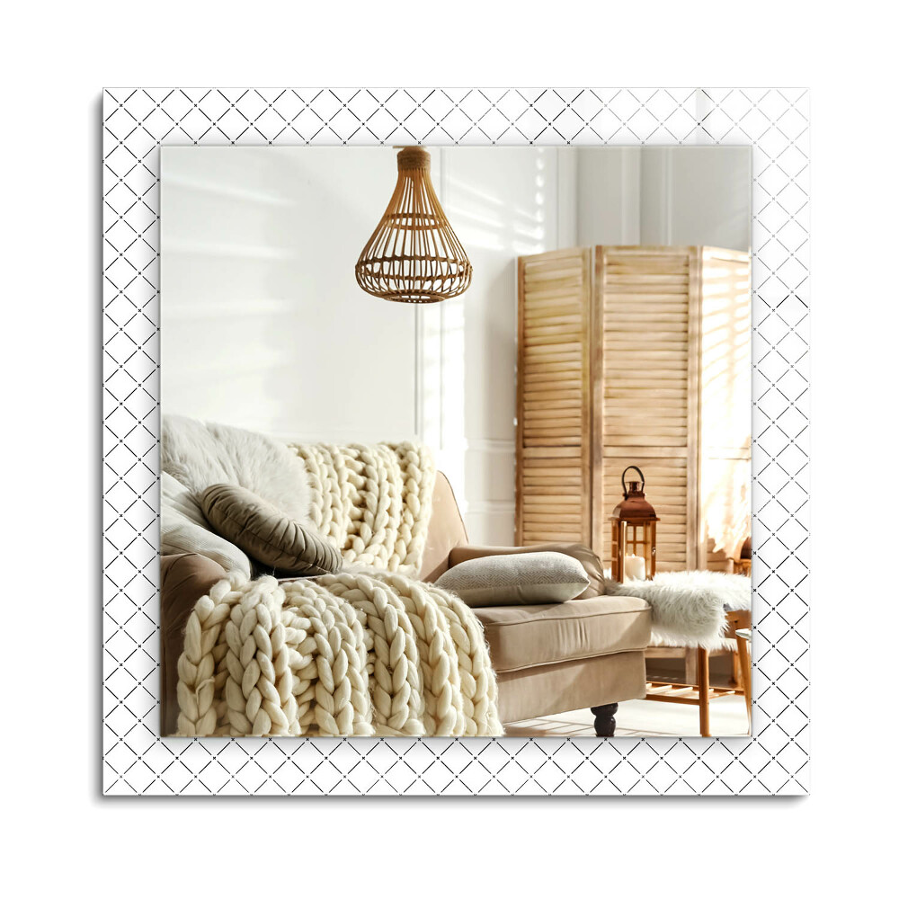 Oglinda cu decor dreptunghiulară Linii de model în carouri