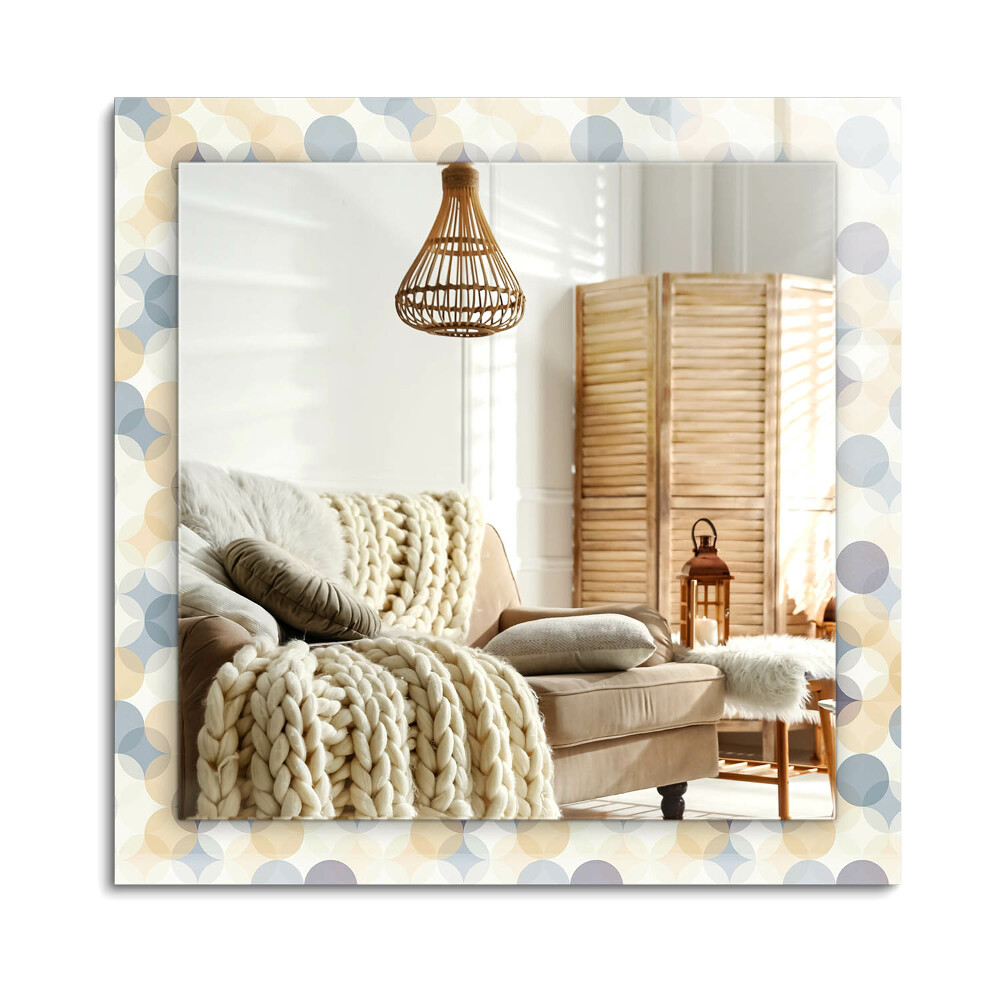 Oglinda cu decor dreptunghiulară Modele rotunde colorate