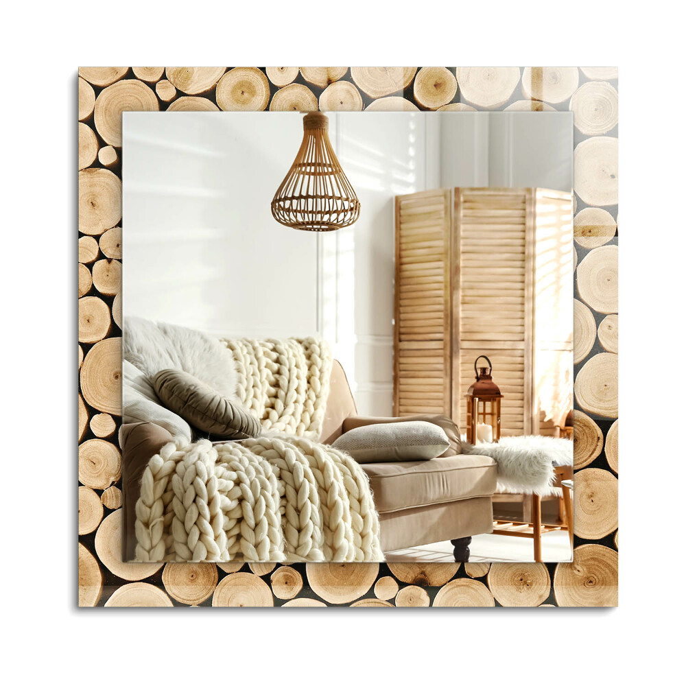 Oglinda dreptunghiulară decor perete Secțiuni transversale ale trunchiurilor de copaci