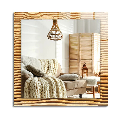 Oglinda dreptunghiulară imprimata Valuri de lemn