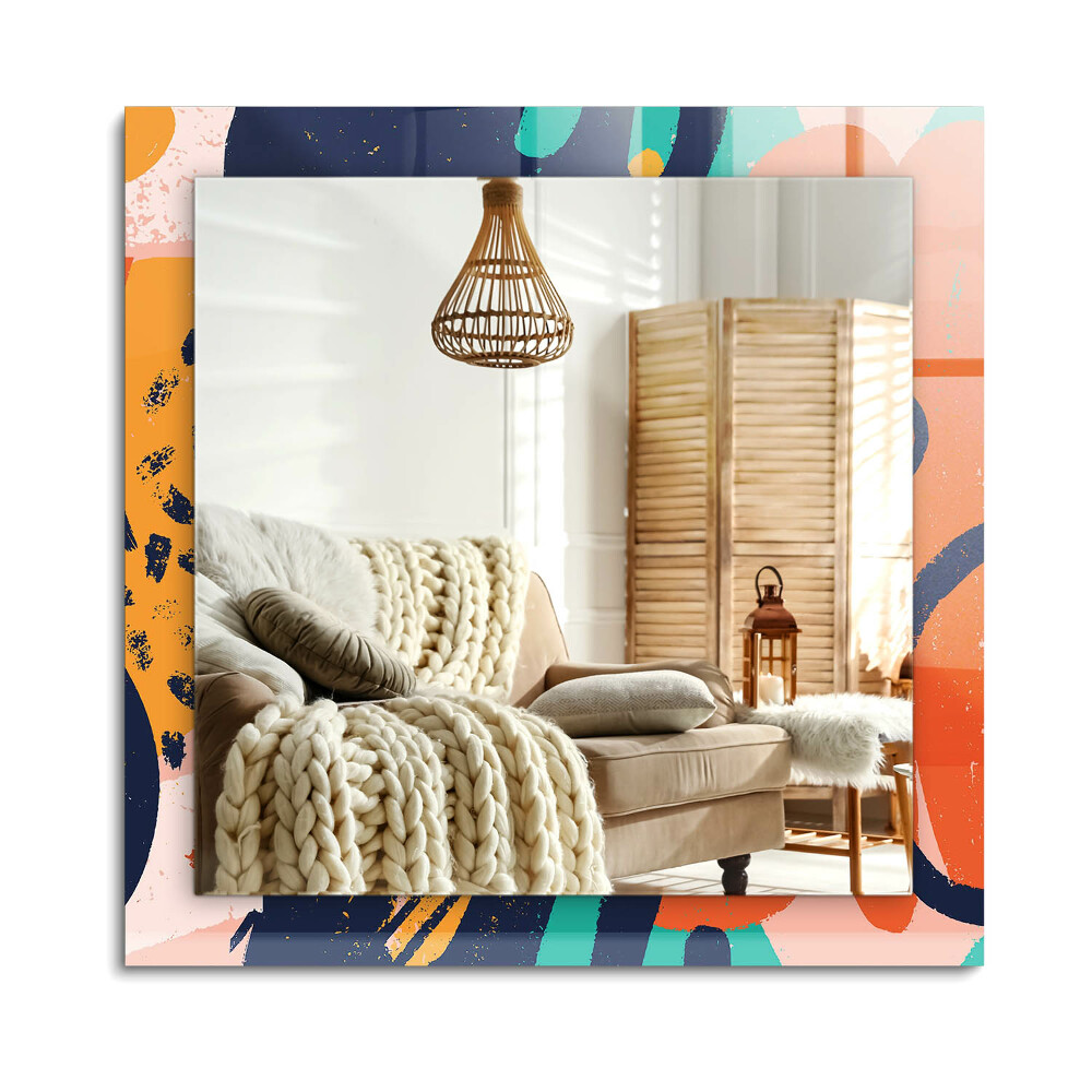 Oglinda dreptunghiulară rama cu imprimeu Grafică abstractă colorată