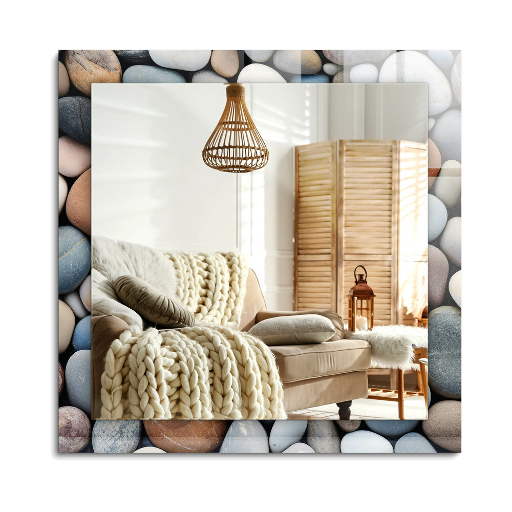 Oglinda cu decor dreptunghiulară Pietre netede colorate