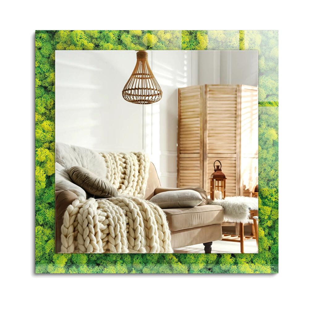 Oglinda dreptunghiulară imprimata Mușchi verde