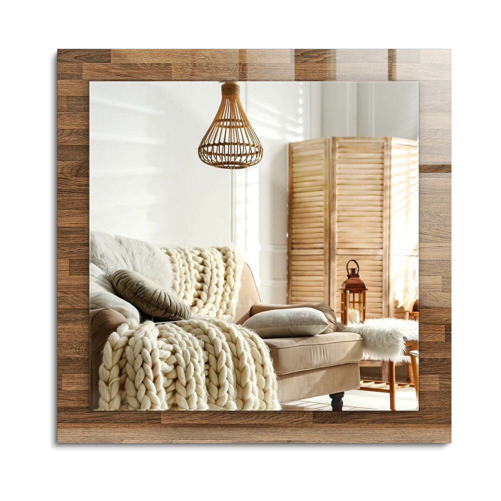 Oglinda dreptunghiulară rama cu imprimeu Panouri din lemn