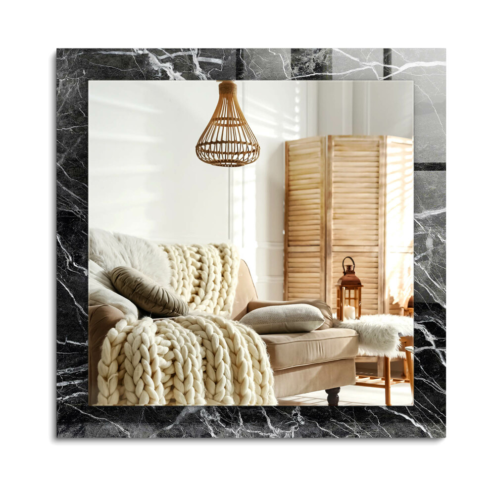 Oglinda cu decor dreptunghiulară Marmură neagră