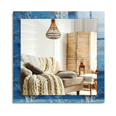 Oglinda dreptunghiulară rama cu imprimeu Peisaj de copaci